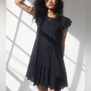 Aritzia Wilfred La Boheme Sidonie Ruffled Scalloped Dress Black Size Small